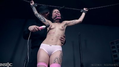 Inked teen in socks Luna Lovely tied up, tortured and abused